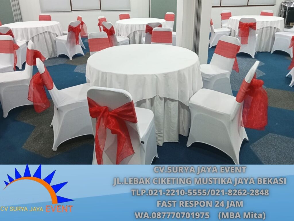 Menyewakan Roundtable Cover Skriting Putih Bogor Selatan
