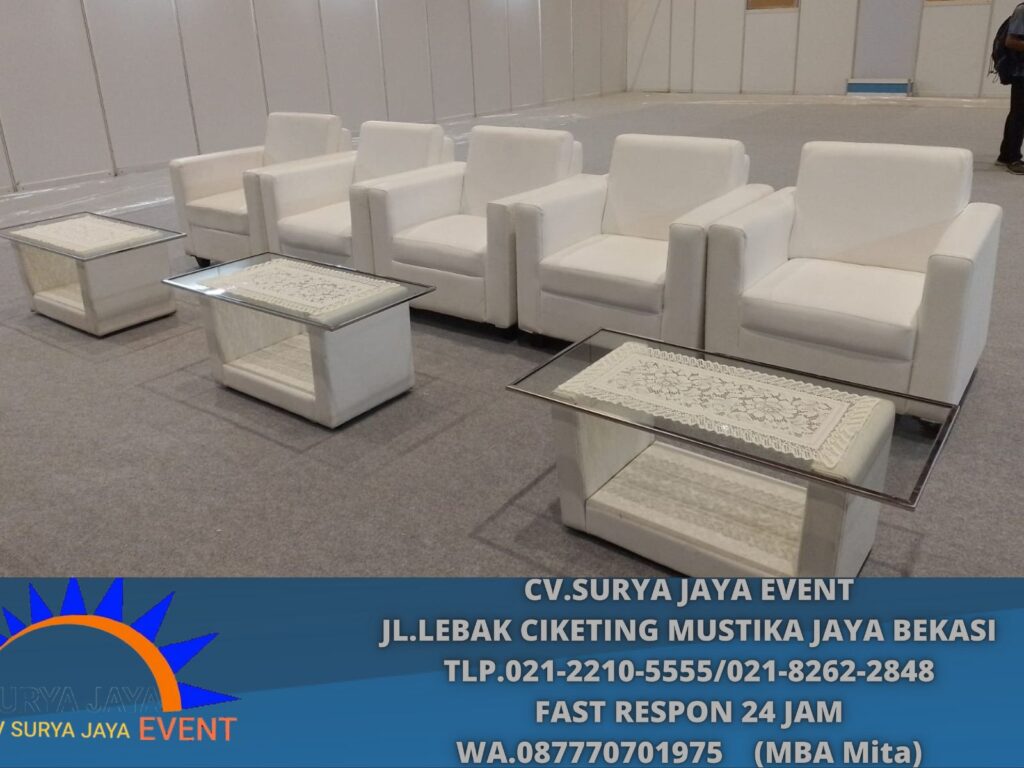 Menyewakan Sofa Minimalis Putih Type Kotak Area Jakarta