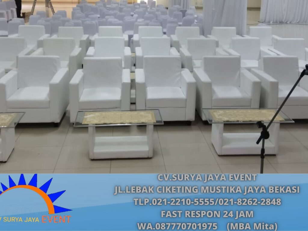 Menyewakan Sofa Minimalis Putih Type Kotak Area Jakarta