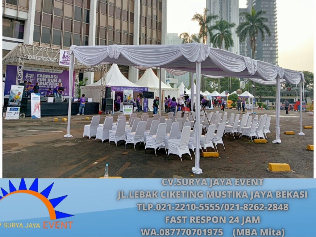 Sewa Tenda Sarnafil, Bazar, Plafon Serut List Ungu Area Jakarta