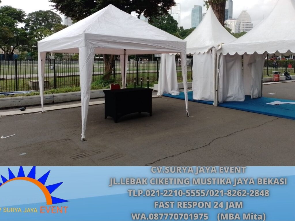 Sewa Tenda Sarnafil, Bazar, Plafon Serut List Ungu Area Jakarta