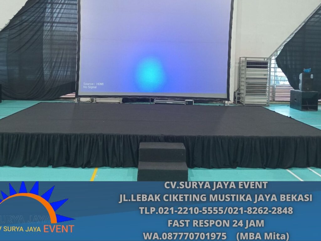 Jasa Sewa Panggung Indoor Karpet Dan Poni Hitam Area Jakarta