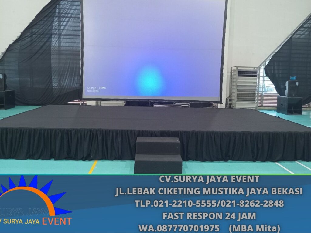 Jasa Sewa Panggung Indoor Karpet Dan Poni Hitam Area Jakarta