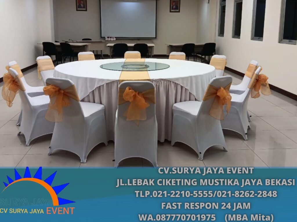 Sewa Meja Bundar Besar Dan Kursi Futura Area Jakarta