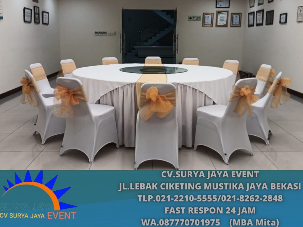 Sewa Meja Bundar Besar Dan Kursi Futura Area Jakarta
