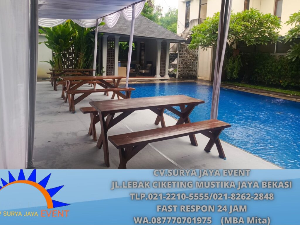 Sewa Meja Kursi Taman Extra 180x60cm Di Capital Palace Jakarta