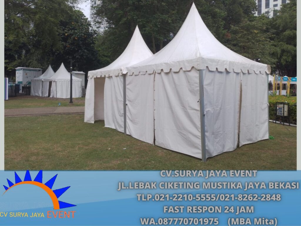 Rental Sarnafil Tenda Bazar Atap Kerucut Putih Bogor