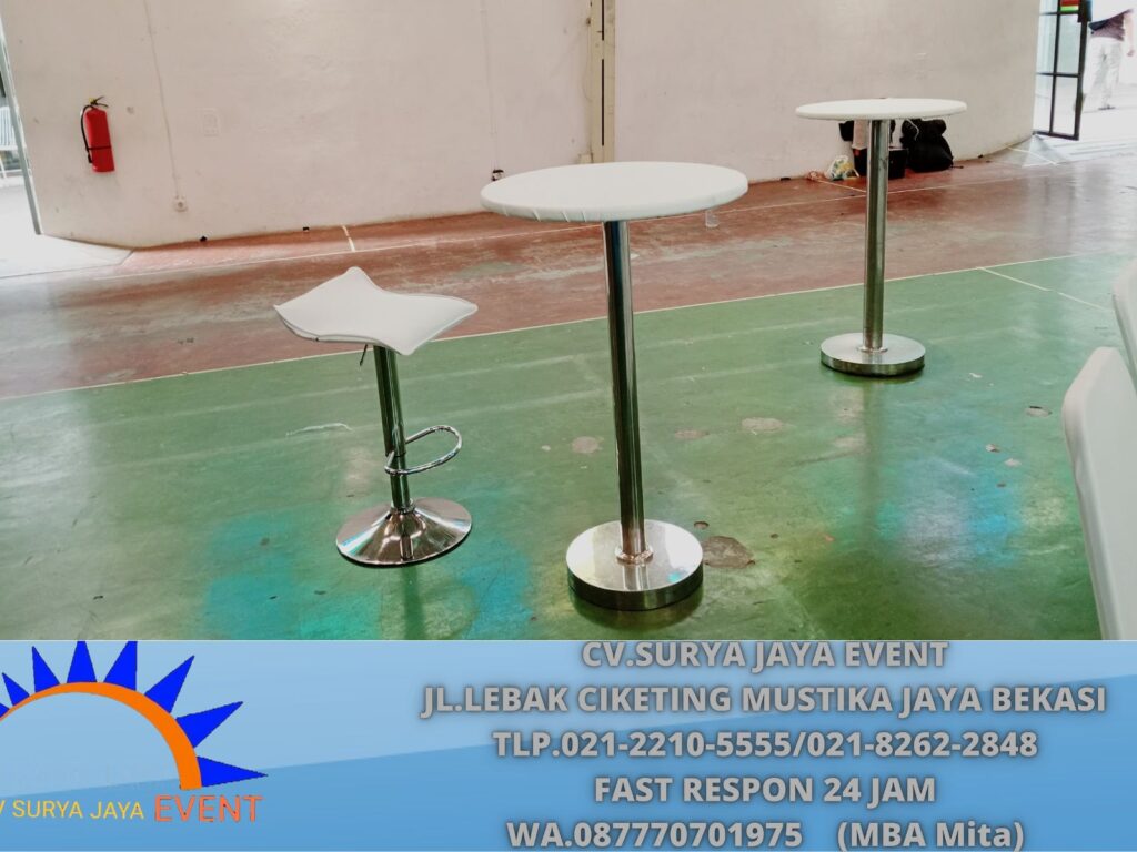 Sewa Meja Dan Kursi Bar Putih Jakarta