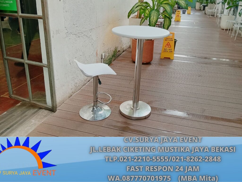 Sewa Meja Dan Kursi Bar Putih Jakarta