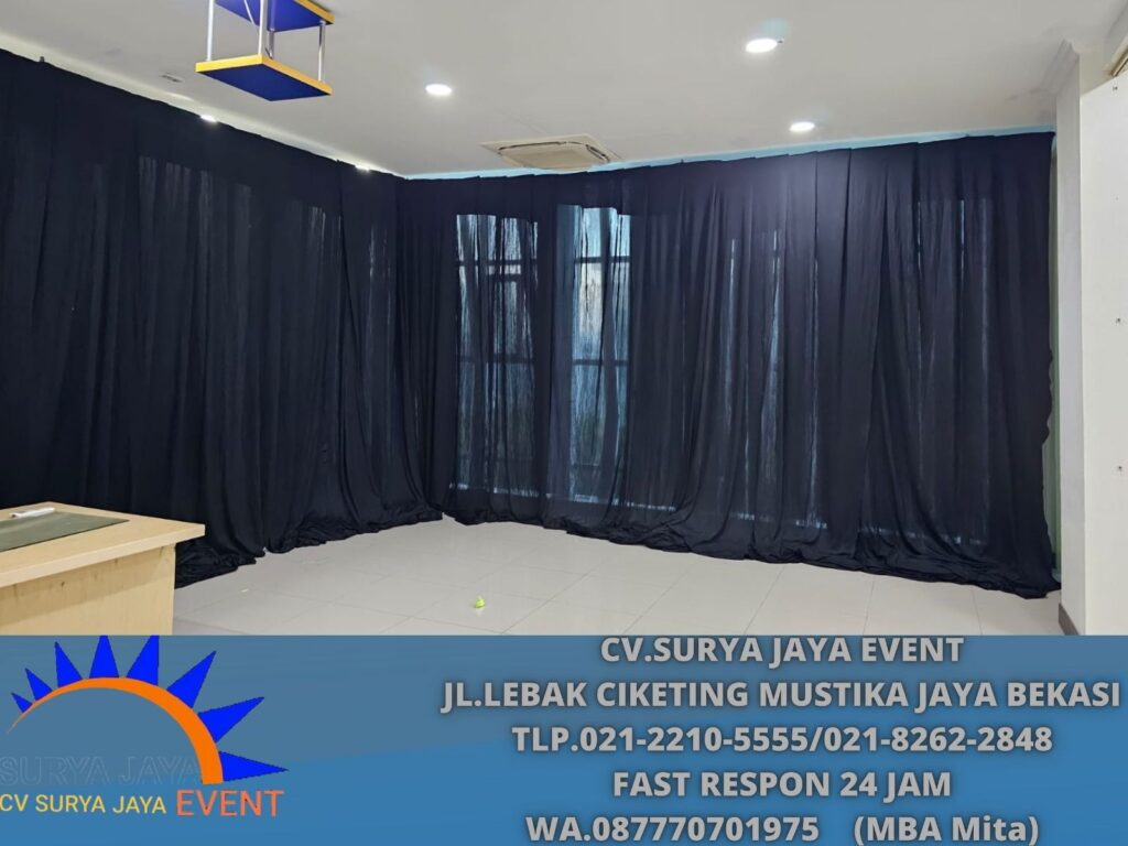 Jasa Sewa Tirai Hitam Lotto Tebal Jakarta