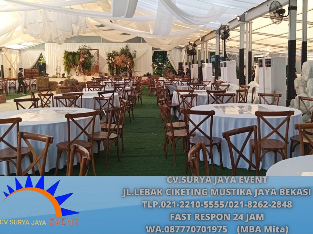 Rental Cross Back Chairs Dan round Table Event Hotel Borobudur Jakarta