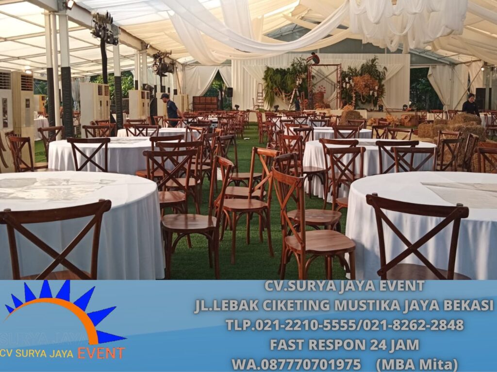 Rental Cross Back Chairs Dan round Table Event Hotel Borobudur Jakarta