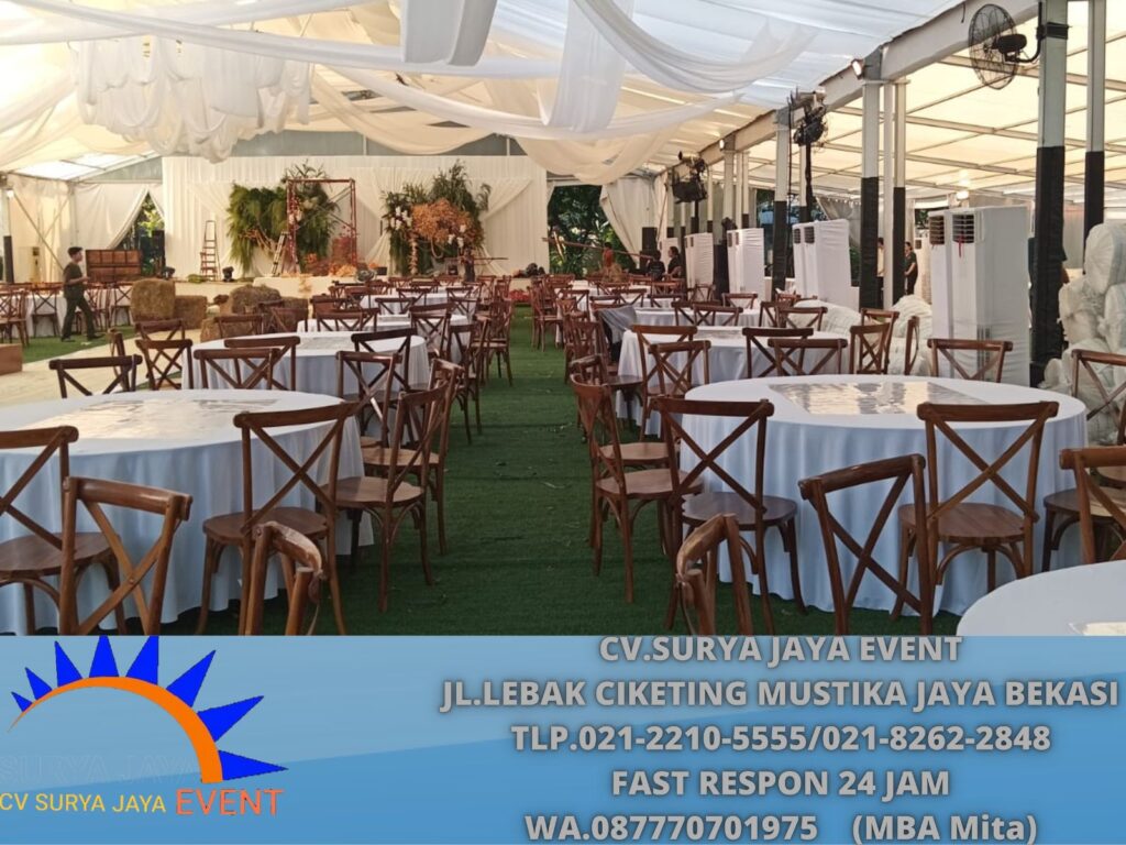 Rental Cross Back Chairs Dan round Table Event Hotel Borobudur Jakarta