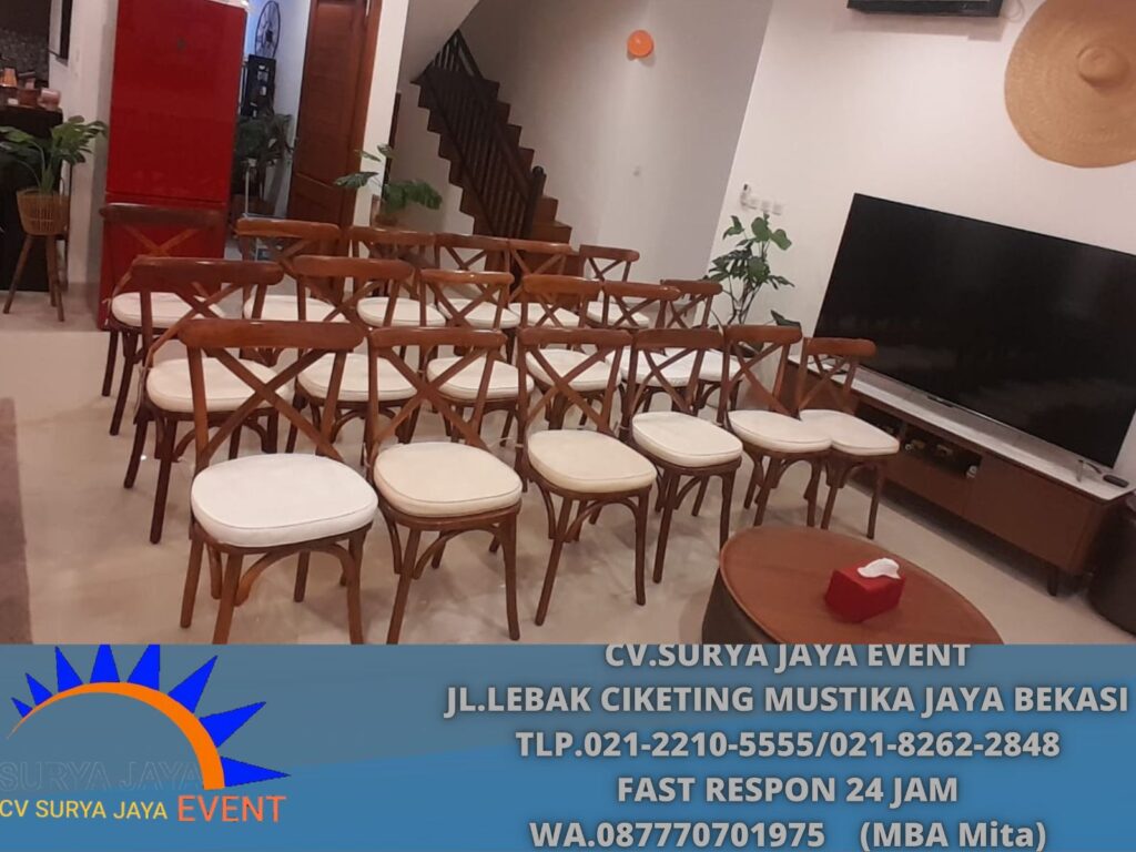 Penyewaan Kursi Croshback Bantalan Putih Event Kemang Jakarta Selatan