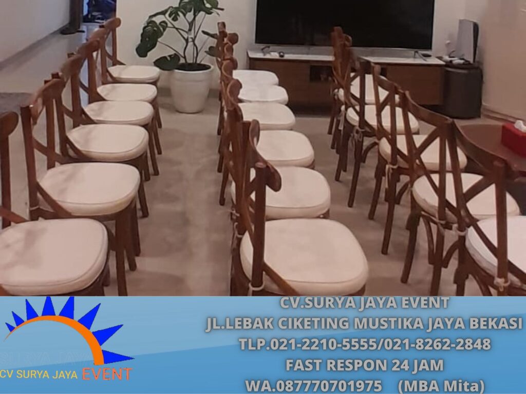 Penyewaan Kursi Croshback Bantalan Putih Event Kemang Jakarta Selatan