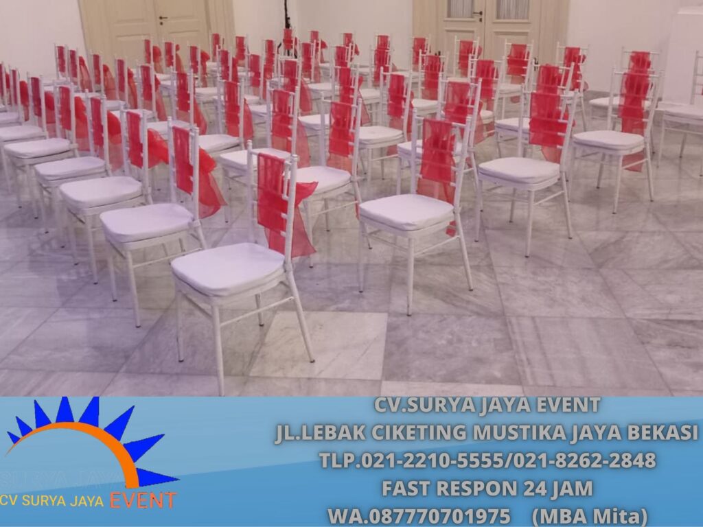 Rental Tiffany Kursi Type VIP Kayu Warna Putih Jakarta