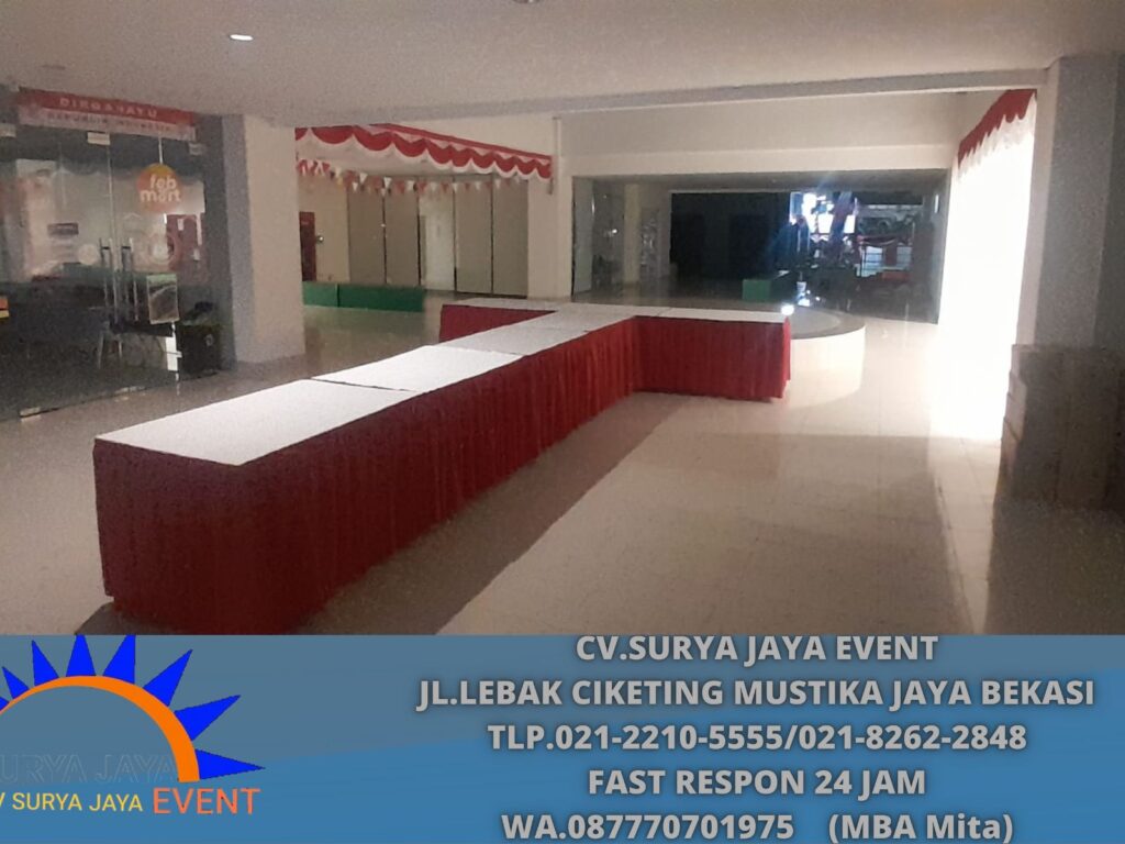 Rental Meja Kotak Setting Letter T Rawamangun Jaktim