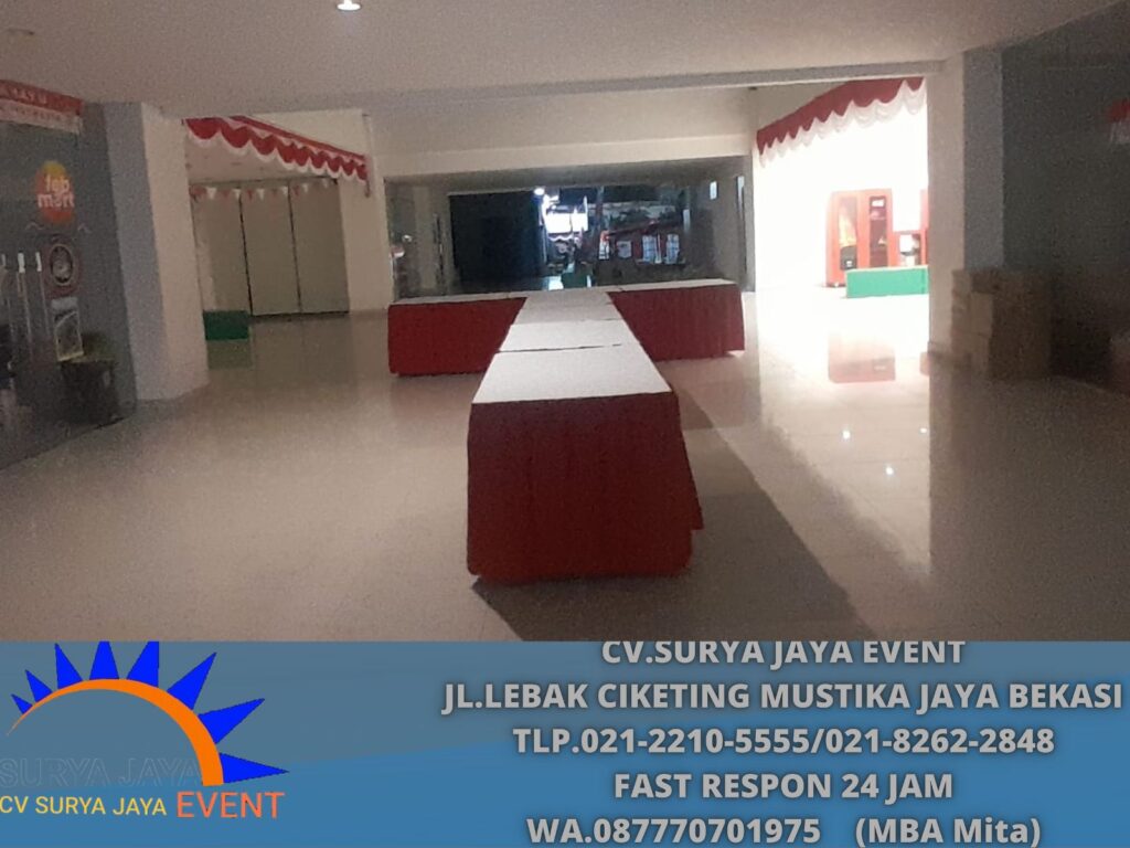 Rental Meja Kotak Setting Letter T Rawamangun Jaktim