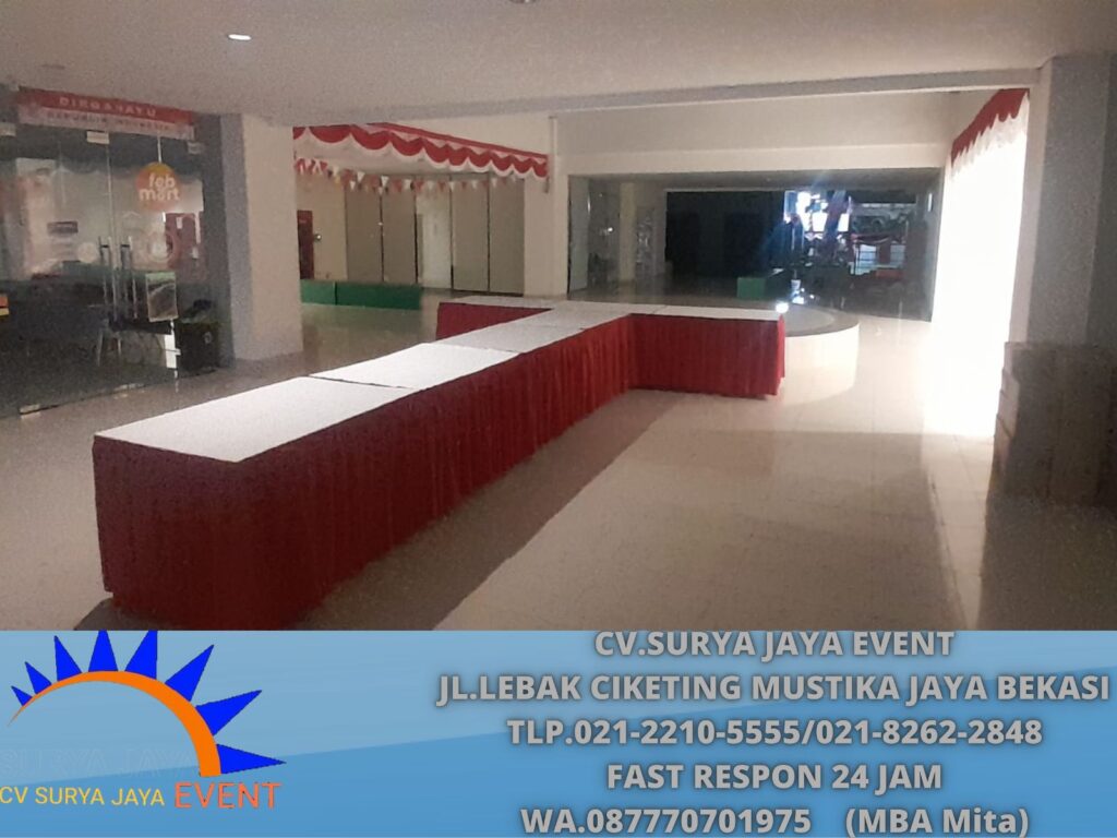 Rental Meja Kotak Setting Letter T Rawamangun Jaktim