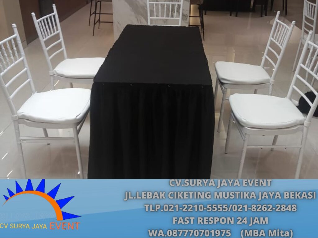 Gudang Sewa Meja Set Kursi Tiffany Putih Event Lipo Cikarang