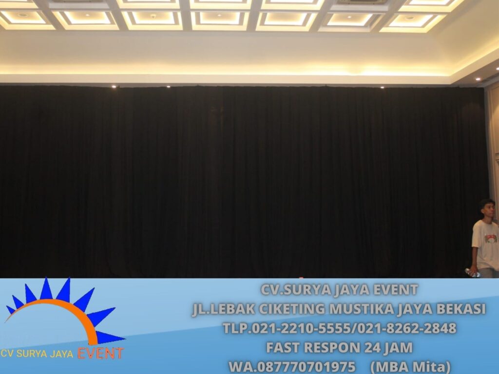 Sewa Tirai Tebal Warna Hitam Lotto Jakarta