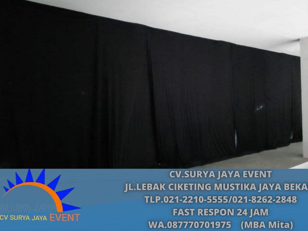 Sewa Tirai Tebal Warna Hitam Lotto Jakarta
