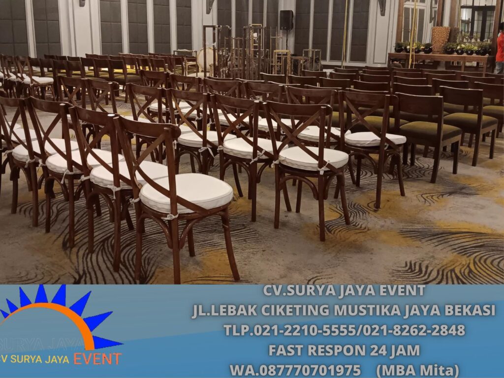 Penyewaan Kursi Croshback Bantalan Putih Event Kemang Jakarta Selatan