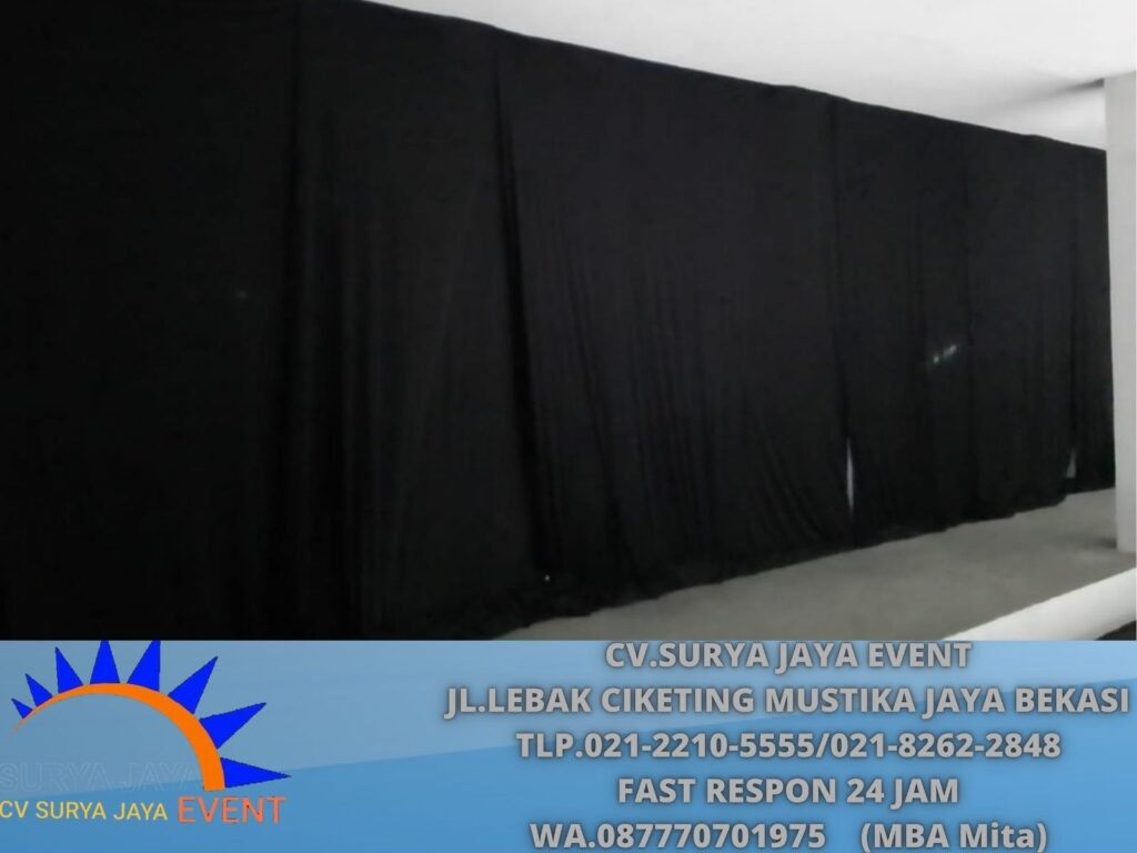 Sewa Tirai Tebal Warna Hitam Lotto Jakarta