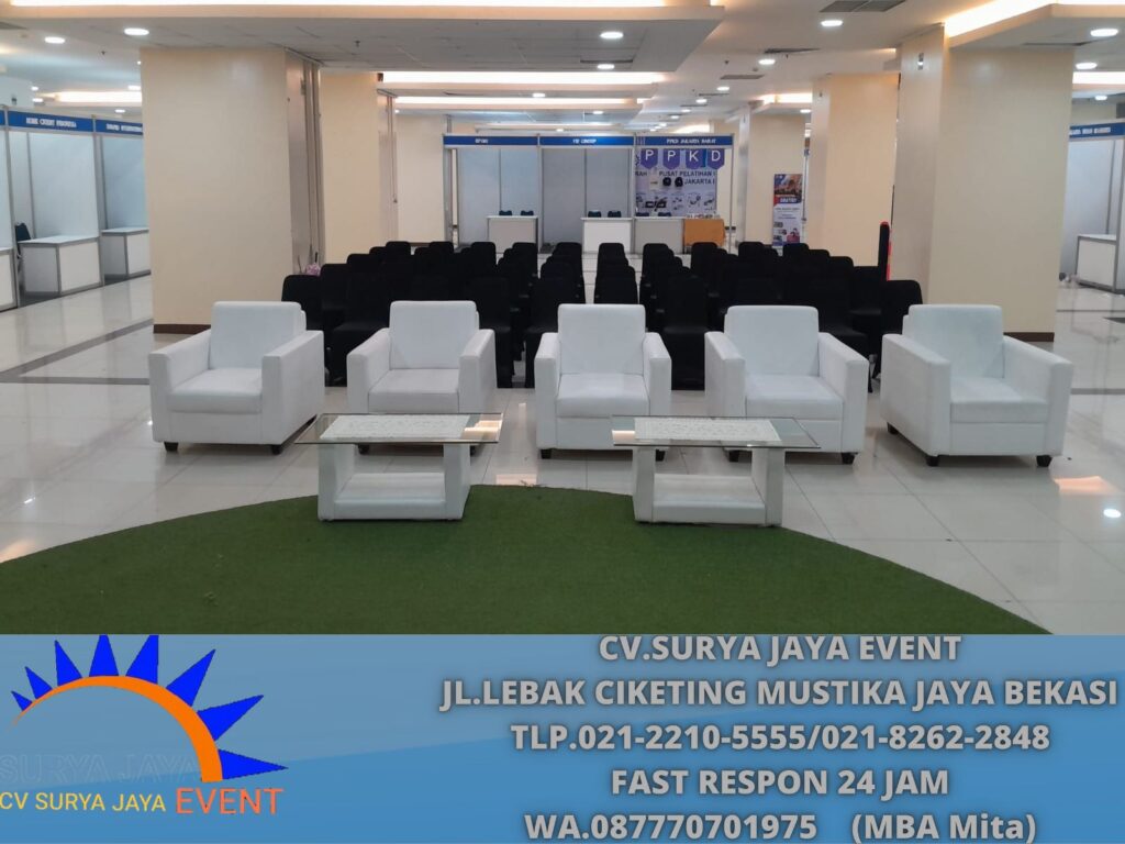 Pusat Sewa Sofa Putih Single Dan Meja Kaca VIP Jakarta