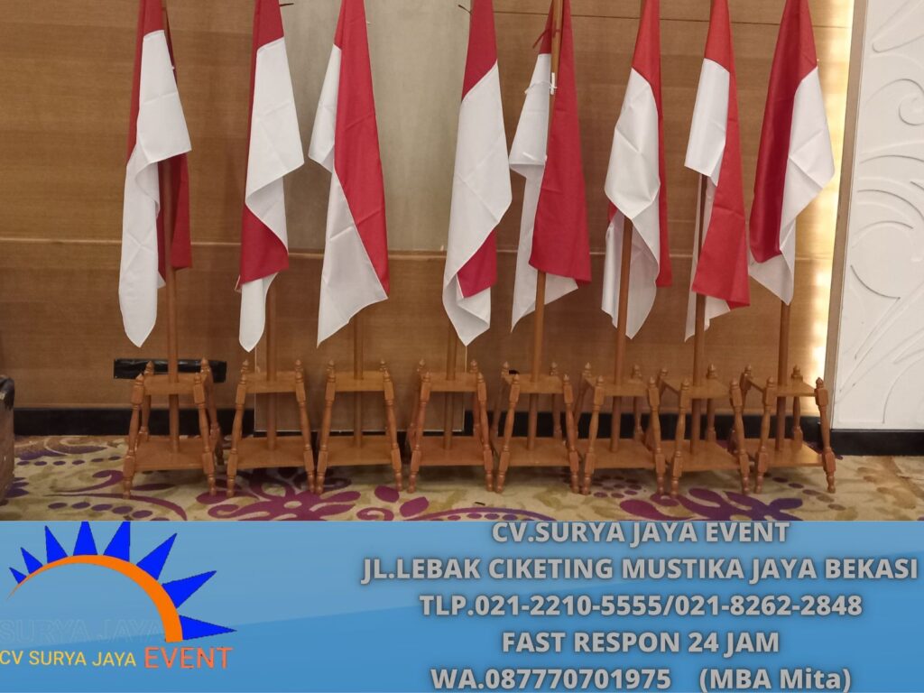 Rental Tiang Bendera Kayu VIP Cempaka Putih Jakpus