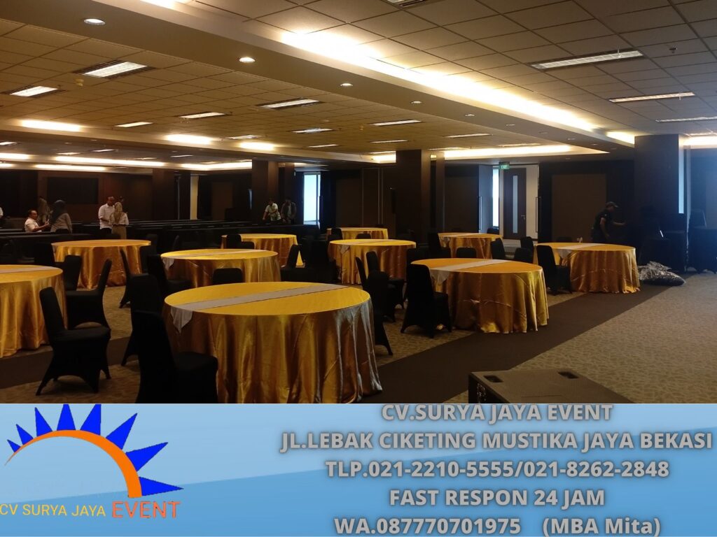 Rental Round Table Lengkap Cover Dan Aksesoris Cawang Jaktim