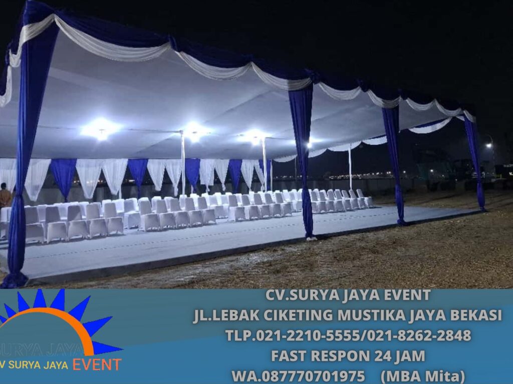 Vendor Sewa Tenda Plafon Putih Poni Biru Putih Jakarta