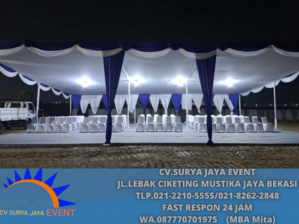Vendor Sewa Tenda Plafon Putih Poni Biru Putih Jakarta