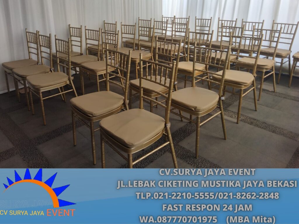 Spesialis Rental Kursi Tiffany VIP Gold Bahan Kayu Jati Depok