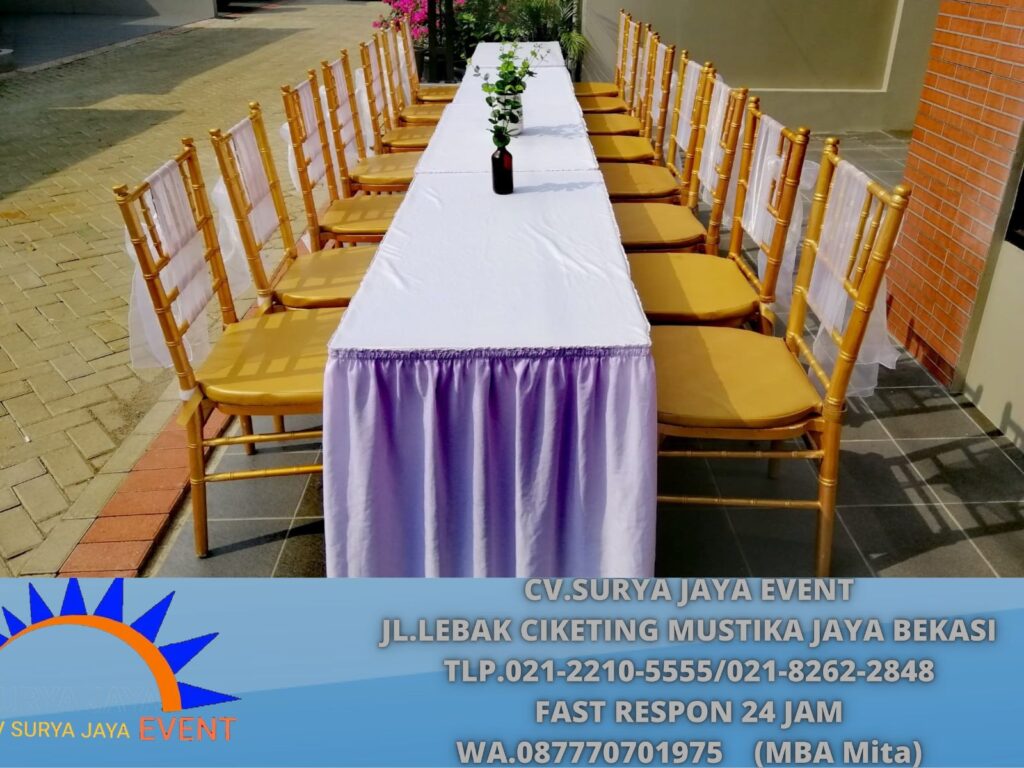 Spesialis Rental Kursi Tiffany VIP Gold Bahan Kayu Jati Depok