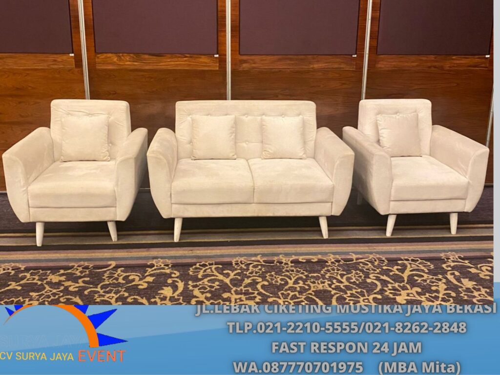 Pusat Sewa Sofa Bludru Cream Jakarta