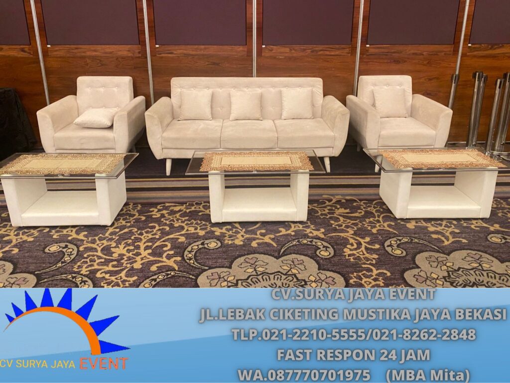 Pusat Sewa Sofa Bludru Cream Jakarta