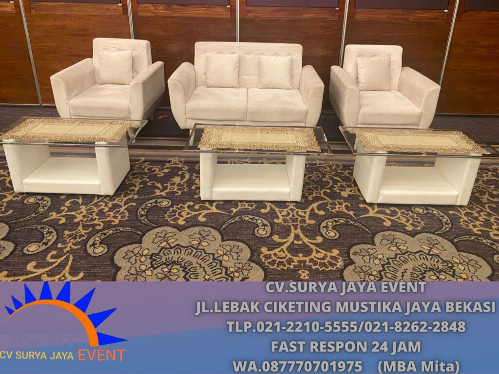 Pusat Sewa Sofa Bludru Cream Jakarta