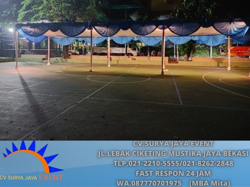 Vendor Sewa Tenda Plafon Putih Poni Biru Putih Jakarta