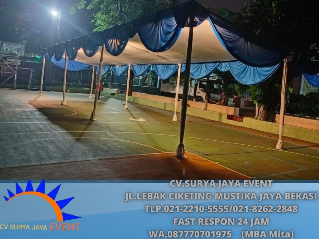 Vendor Sewa Tenda Plafon Putih Poni Biru Putih Jakarta