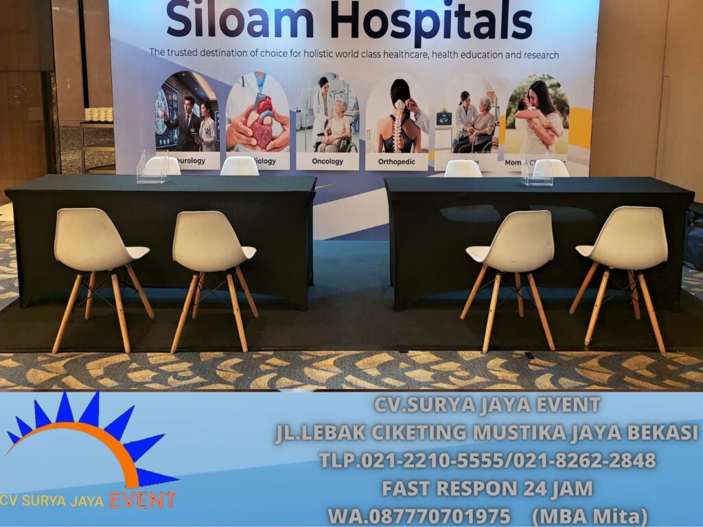 Sewa Kursi Scramble Putih,Meja IBM Cover Ketat itam Jakarta