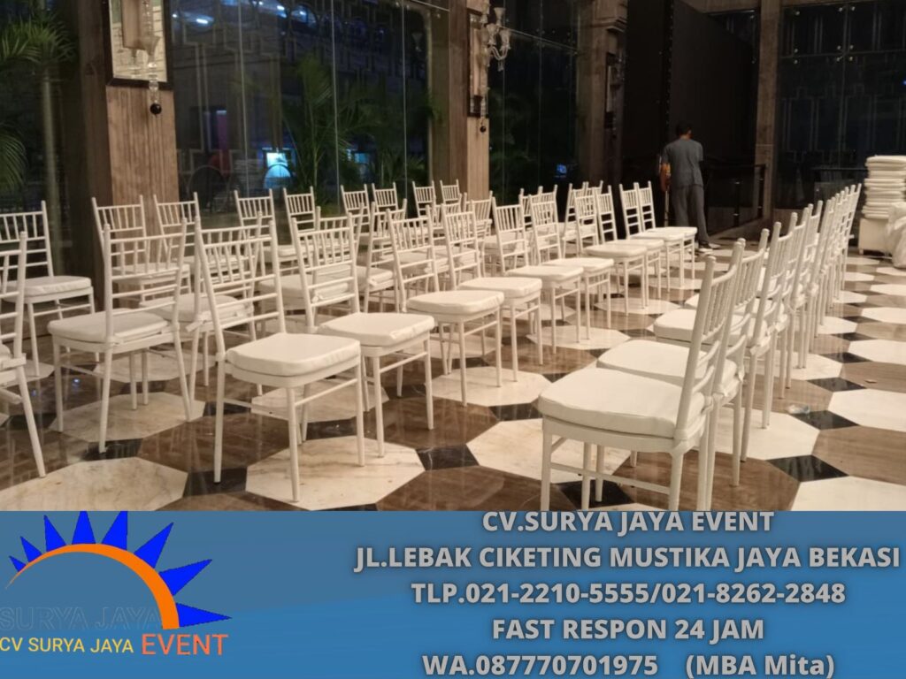 Rental Kursi Tiffany Putih+Bantalan Event Musium Gajah Gambir