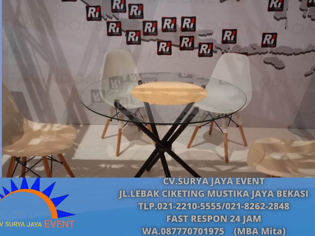 Rental Meja Kaca Type Dealing VIP Area Kemayoran Jakut