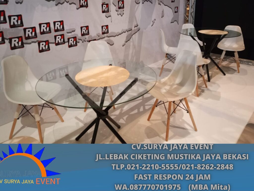 Rental Meja Kaca Type Dealing VIP Area Kemayoran Jakut