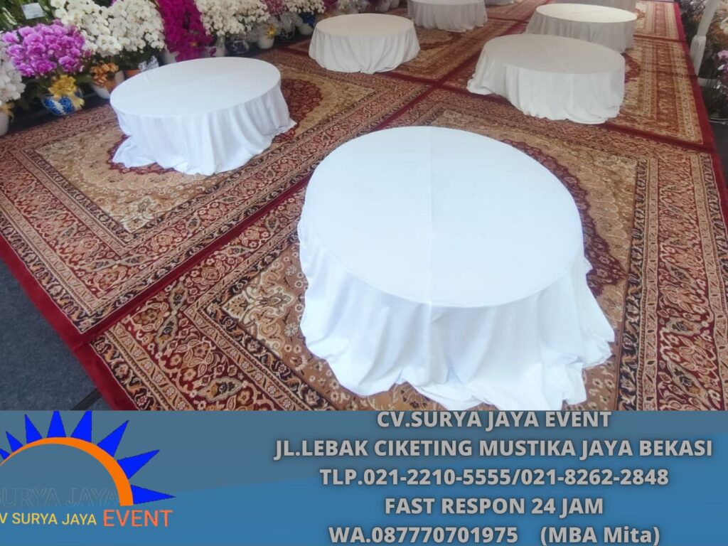 Sewa Meja Lesehan Taplak Tebar Putih Jakarta