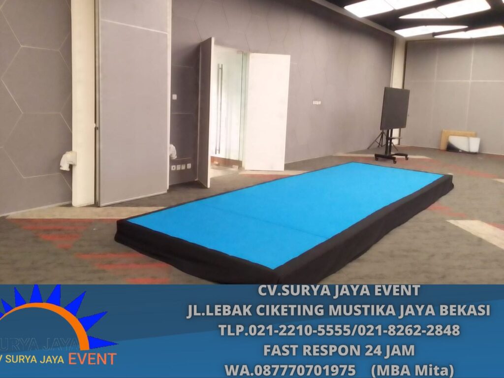 Sewa Panggung Rumbai Hitam Karpet Biru Dan Merah Area Jakarta