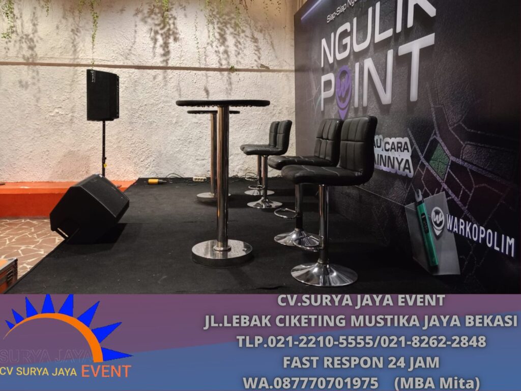 Sewa Barstool Hitam Set Meja Dan Kursi Area Bogor