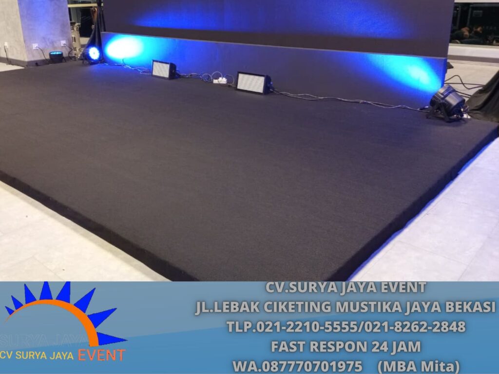 Sewa Flooring Ukuran 6x3m Karpet Hitam Kuningan Jaksel
