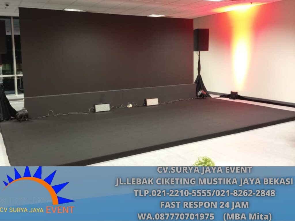 Sewa Flooring Ukuran 6x3m Karpet Hitam Kuningan Jaksel