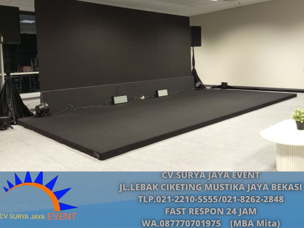 Sewa Flooring Ukuran 6x3m Karpet Hitam Kuningan Jaksel